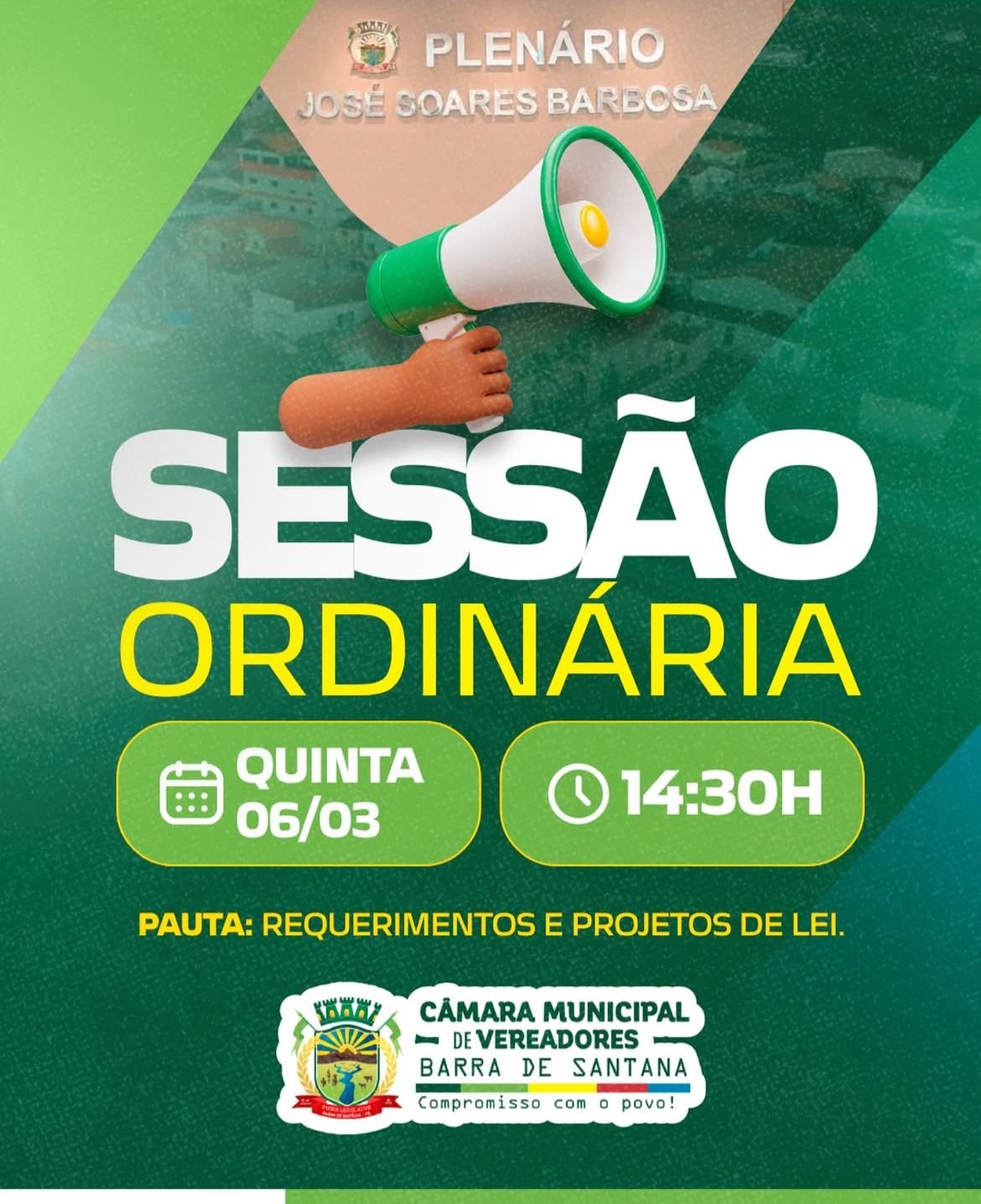 SESSÃO ORDINÁRIA – QUINTA FEIRA (06/03)