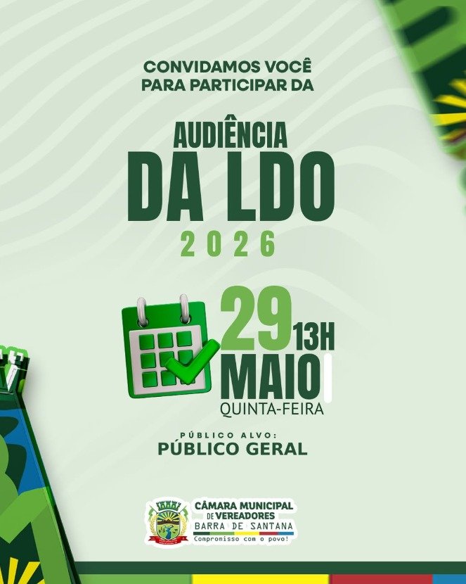 Audiência da LDO 2026 – Dia 29 de Maio