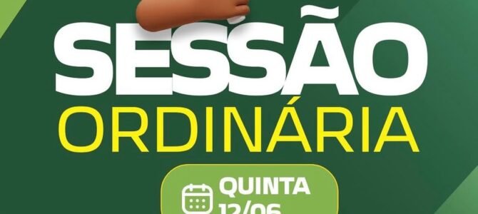 Sessão Ordinária nesta quinta-feira (12/06)